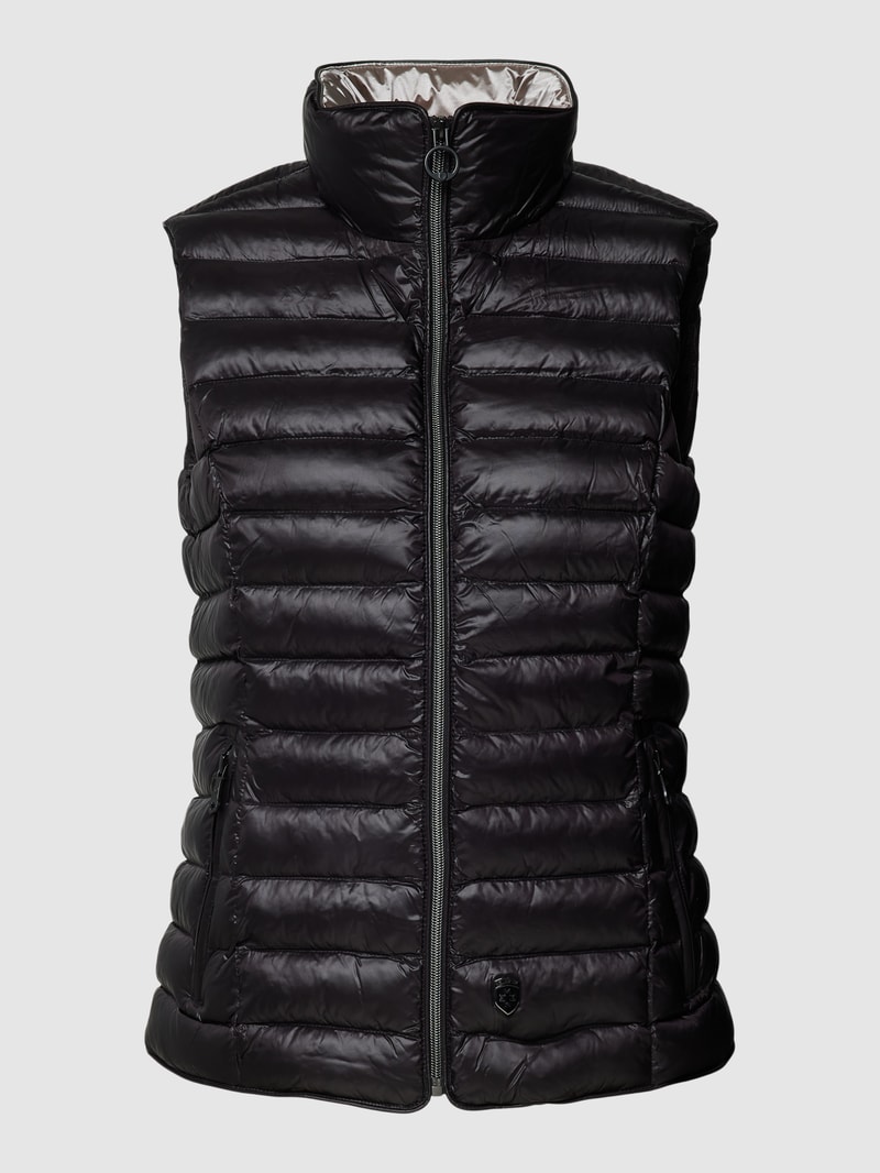 Steppweste mit Label-Detail Modell 'ITALY' in schwarz