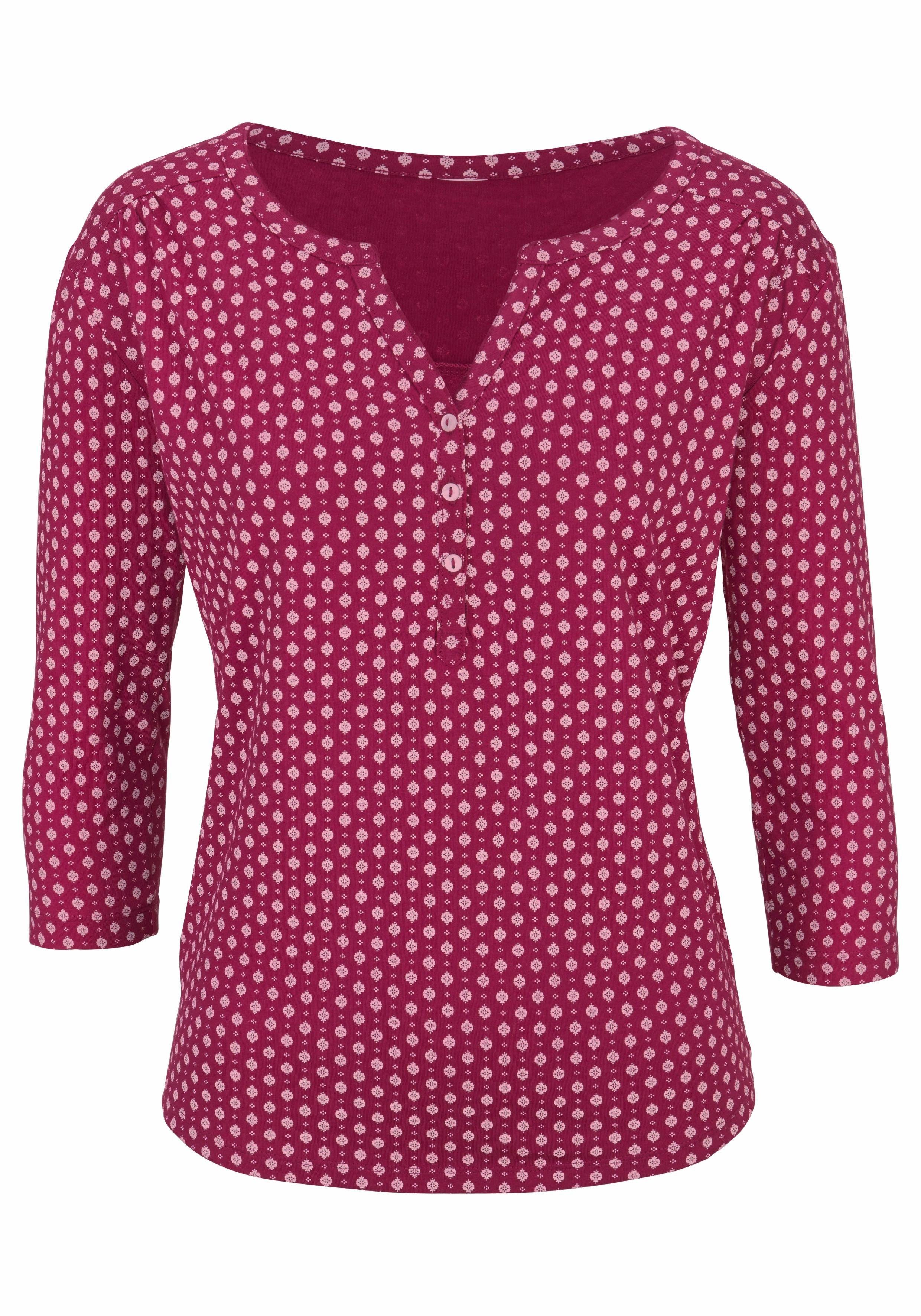 LASCANA 3/4-Arm-Shirt in modischer Blusenoptik
