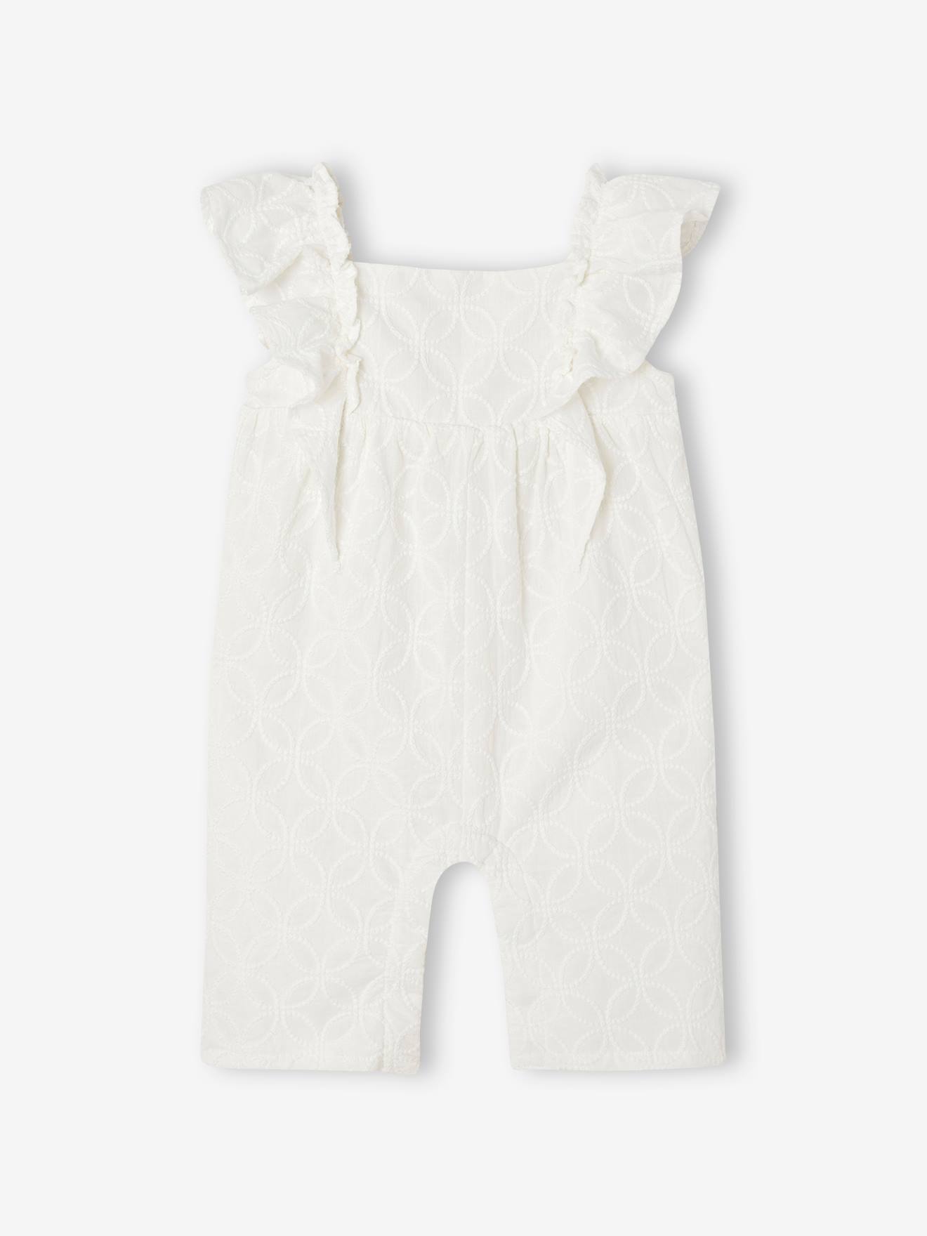 Vertbaudet Festlicher Baby Overall mit Stickereien - wollweiß