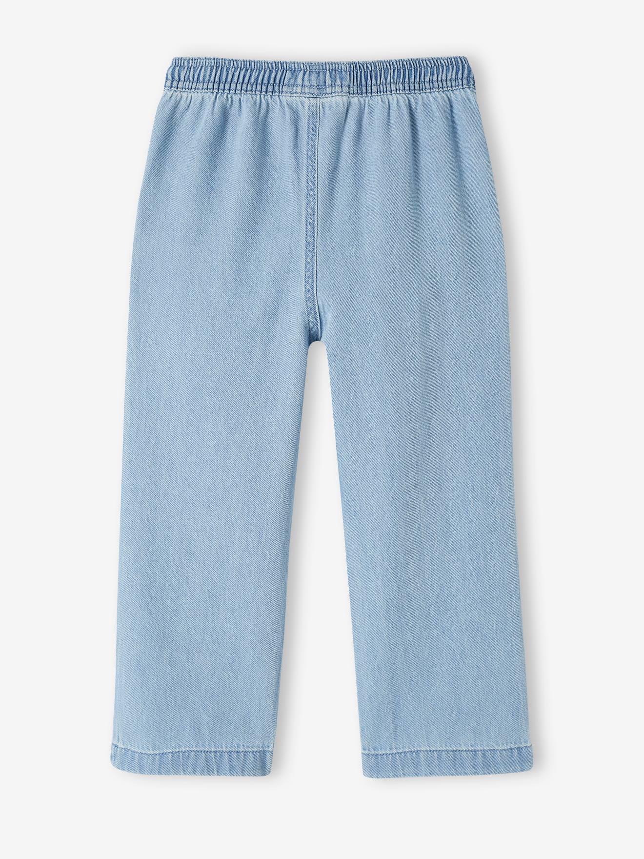 Vertbaudet Mädchen Loose-fit-Jeans mit Schlupfbund Oeko-Tex - blue stone