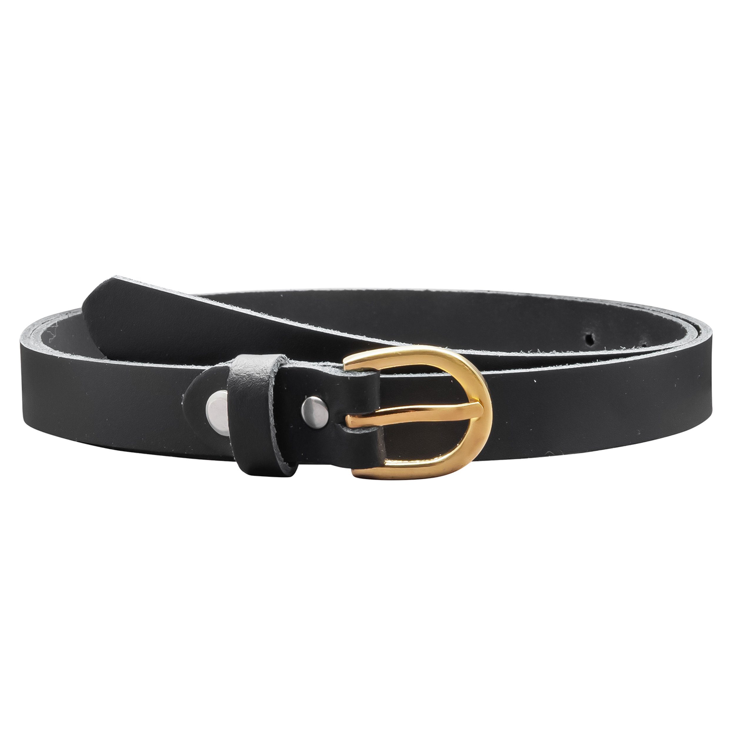 COLOGNEBELT Ledergürtel A10-SL 2 cm breit Damengürtel in Schwarz auch als Hüftgürtel & Taillengürtel, echtes Leder