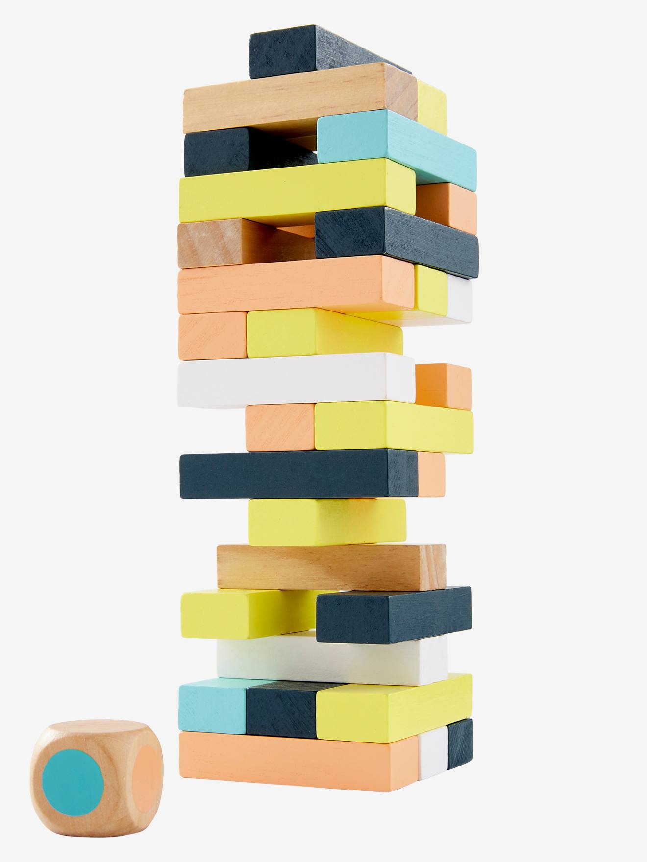 Vertbaudet Kinder Geschicklichkeitsspiel, Turmspiel aus Holz FSC - mehrfarbig