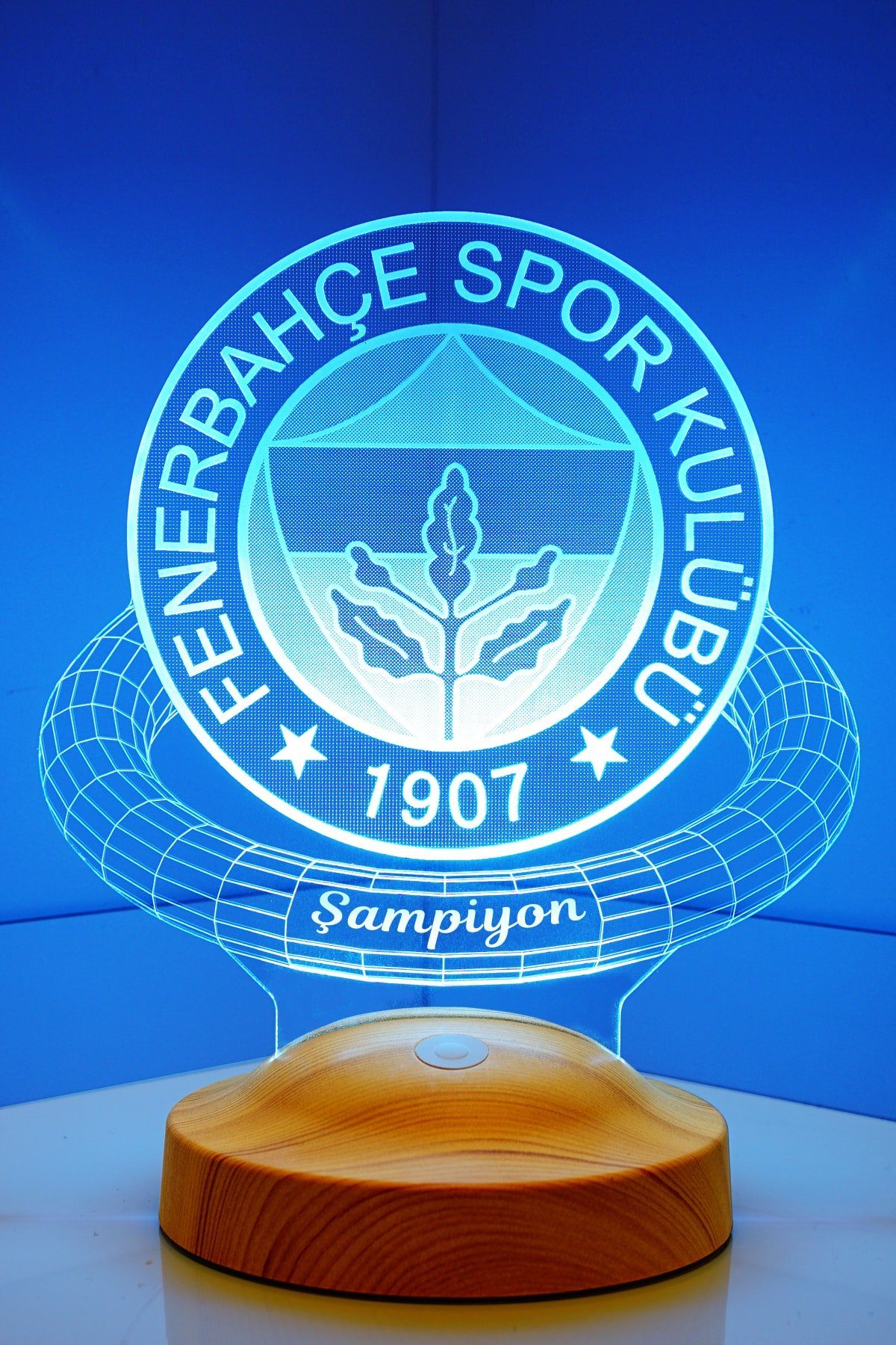 Geschenkelampe LED Nachttischlampe Fenerbahce Fanartikel 3D Nachtlicht Geburtstagsgeschenk, Leuchte 7 Farben fest integriert, Fußball, Geschenk für Fenerbahce Fans