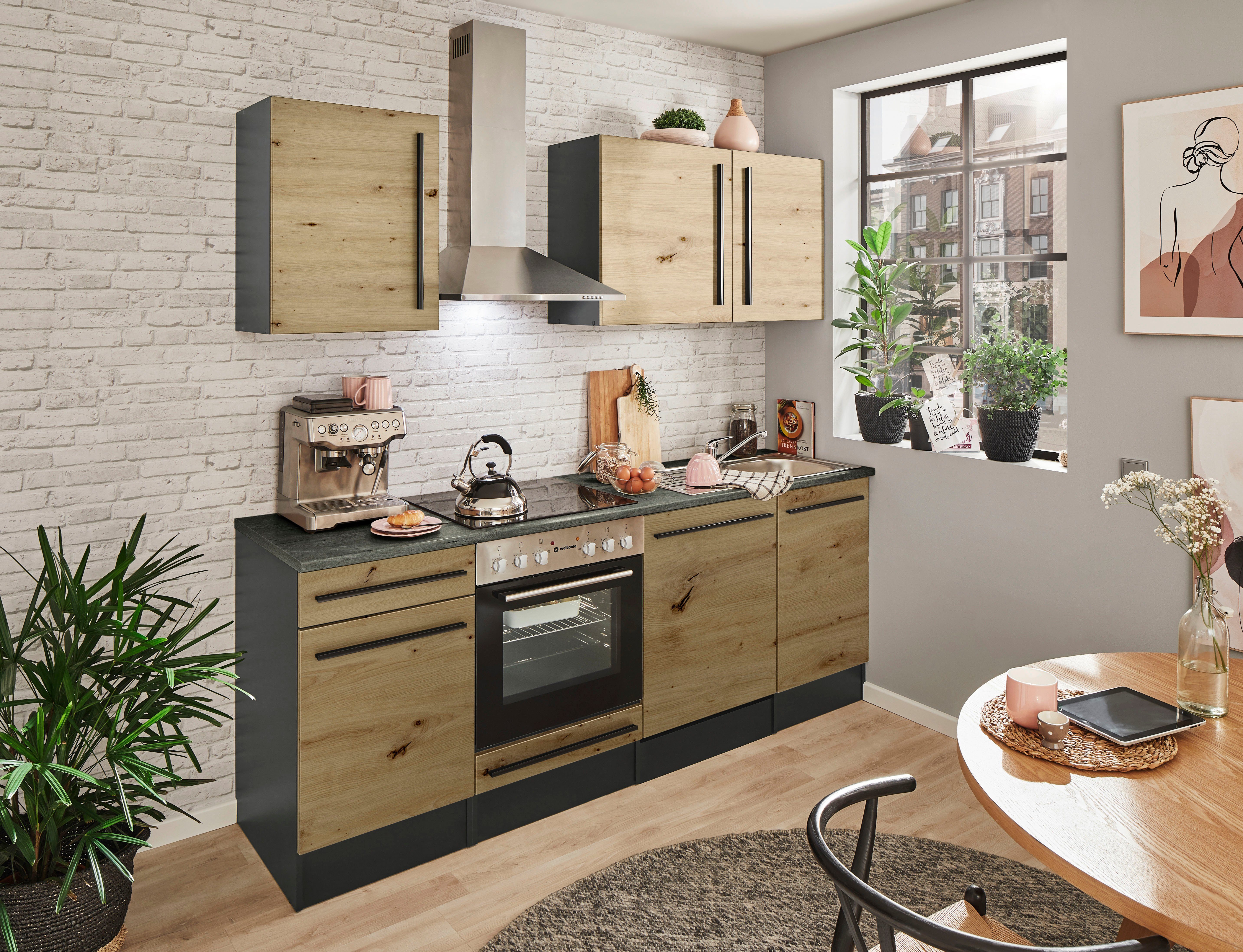BASIC by Balculina Küchenzeile Jazz, Breite 220 cm, wahlweise mit E-Geräten