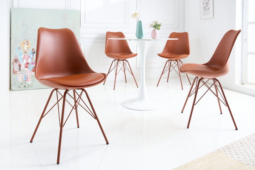 riess-ambiente Polsterstuhl SCANDINAVIA MEISTERSTÜCK kupferbraun (1 St), Esszimmer · Kunstleder · Metall · Retro