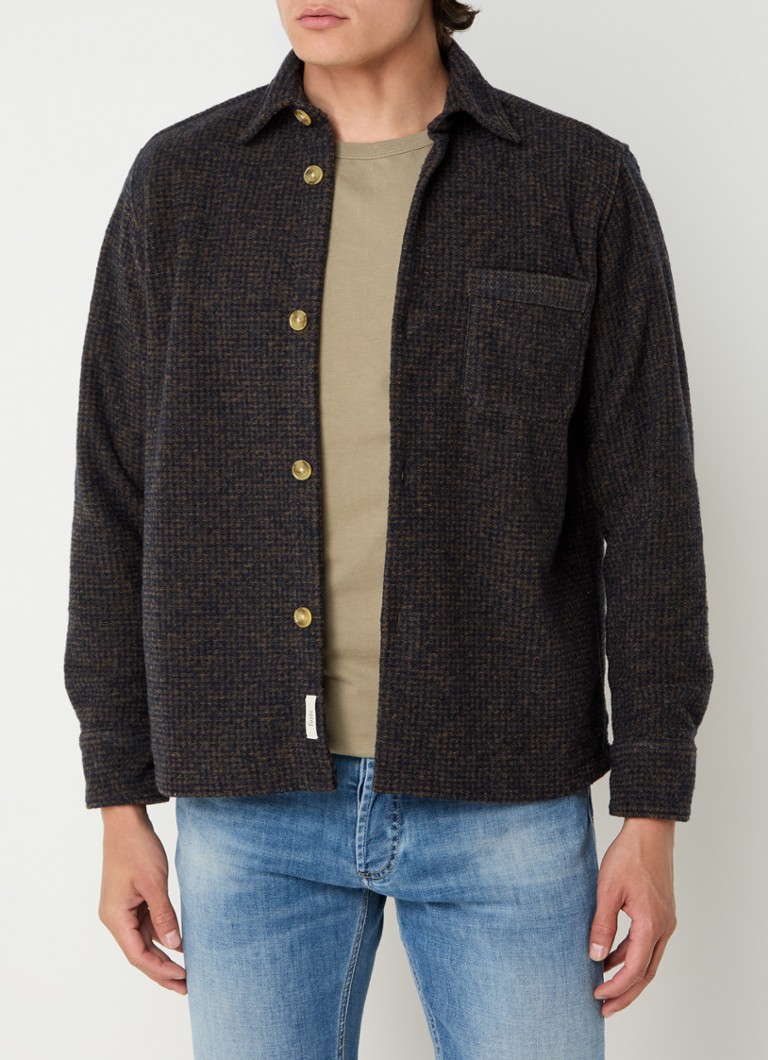 forét Ivy regular fit overskjorte med melert design og brystlomme