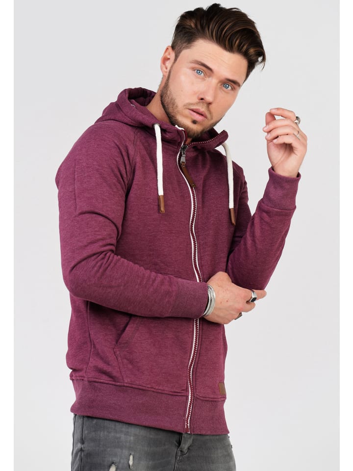 SOULSTAR Sweatjacke - MSWMODESTO Hoodie Weicher Kapuzenpullover Sweatshirt in Weinrot günstig kaufen