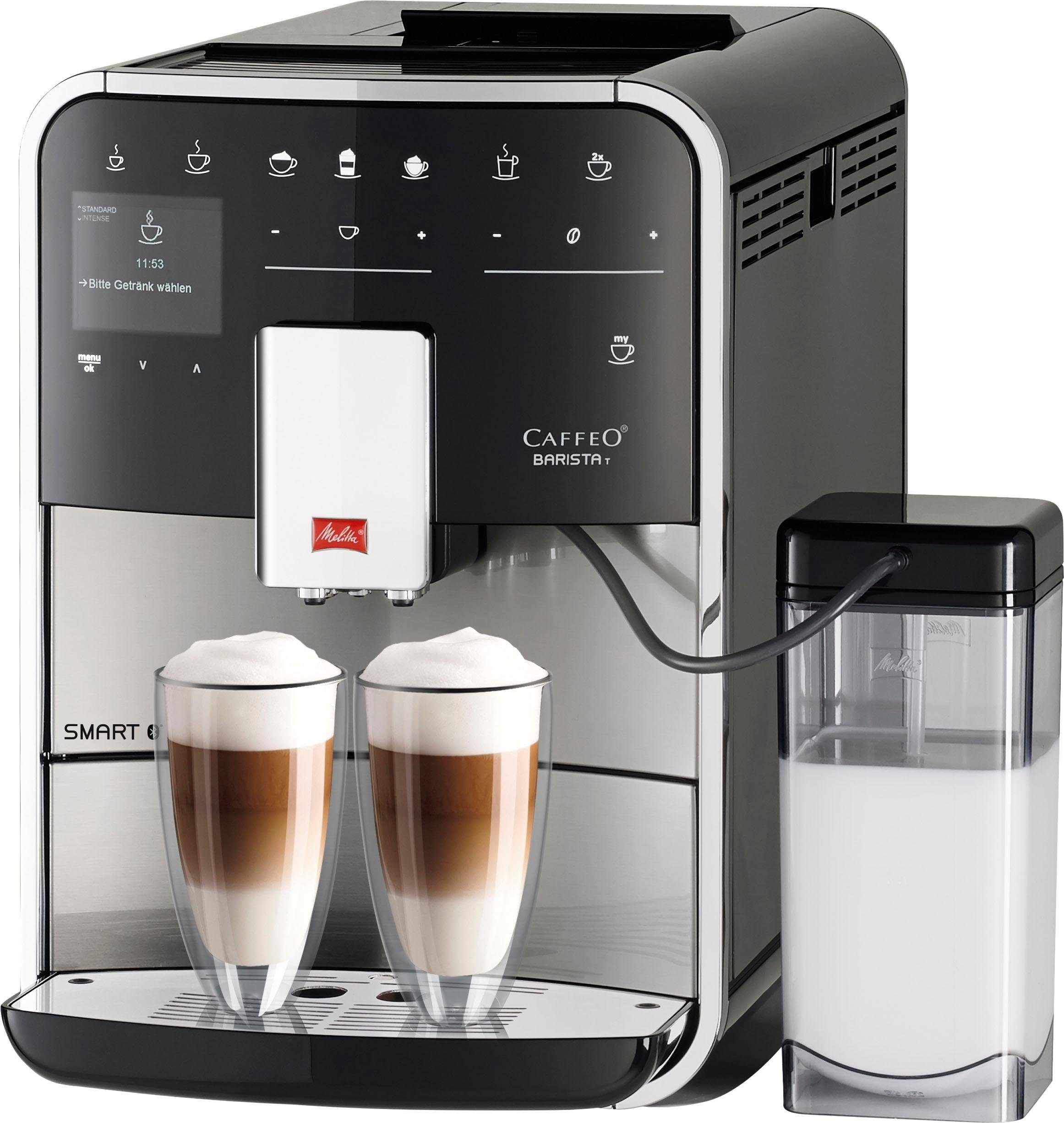 Melitta Kaffeevollautomat Barista T Smart® F 84/0-100, Edelstahl, Hochwertige Front aus Edelstahl, 4 Benutzerprofile & 18 Kaffeerezepte