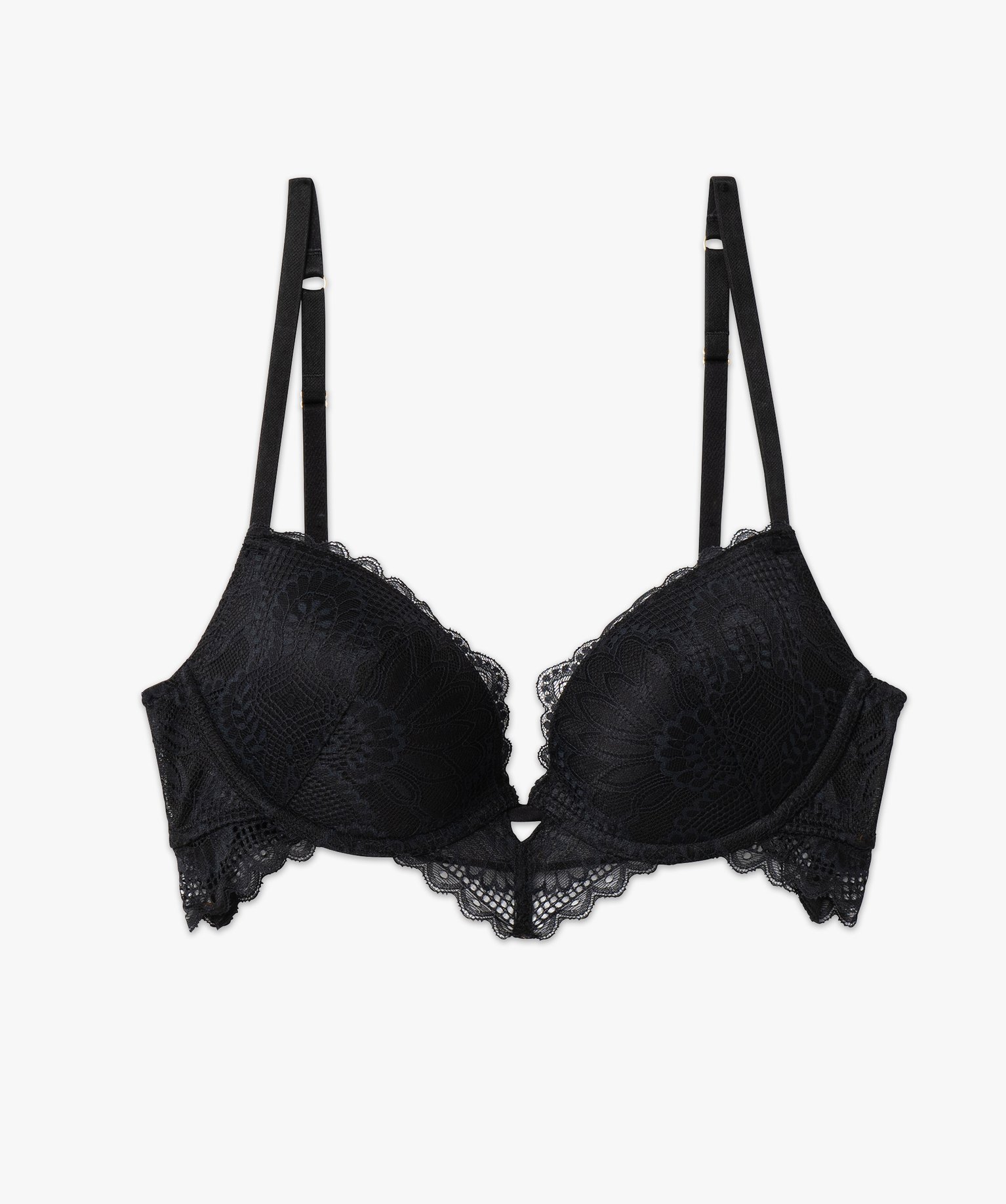 Soutien-gorge push-up en dentelle avec armatures noir | GEMO