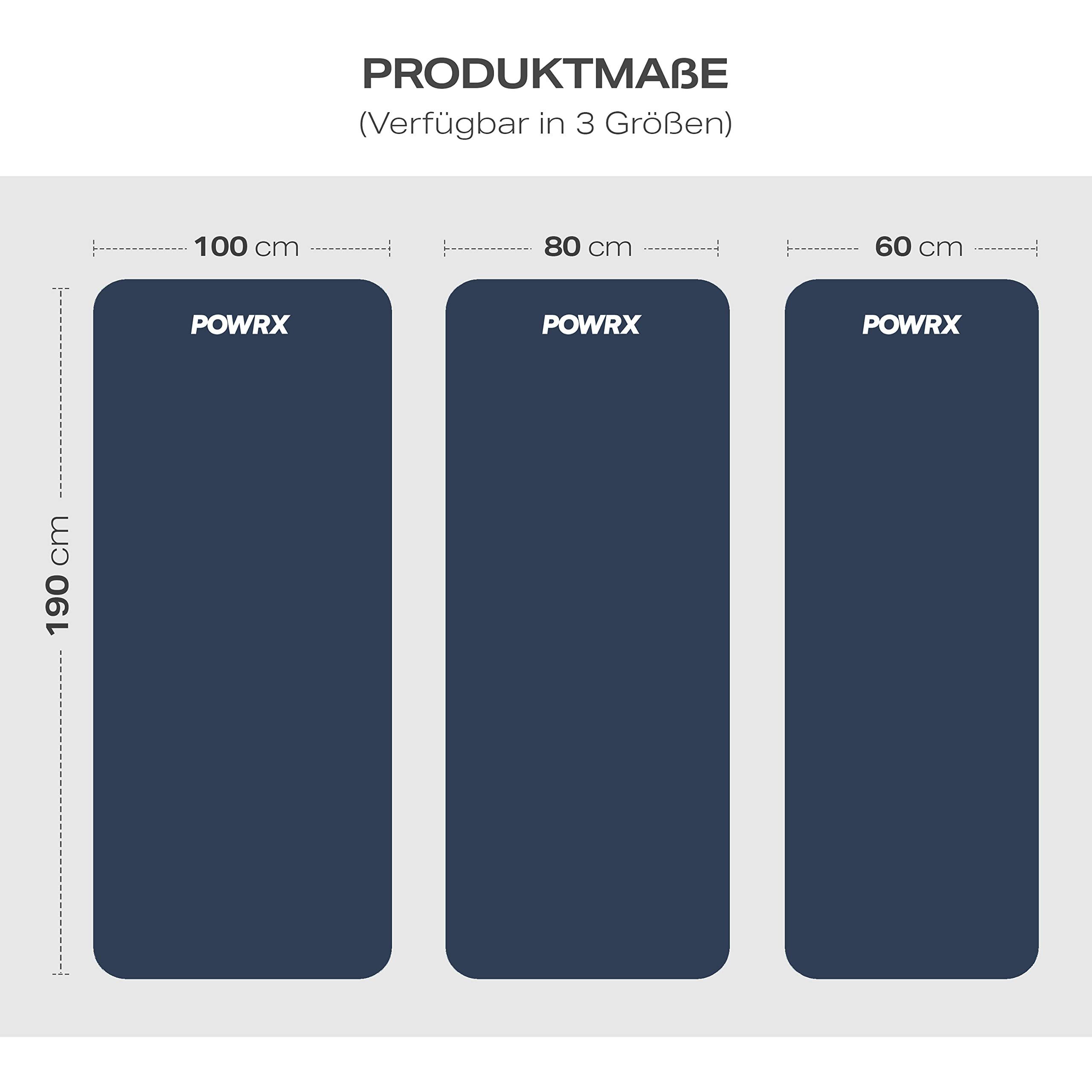 POWRX Yogamatte Gymnastikmatte Yogamatte (Navy, 190x60cm) + Tragegurt + Tasche., Navy 190 X 60 X 1 Cm