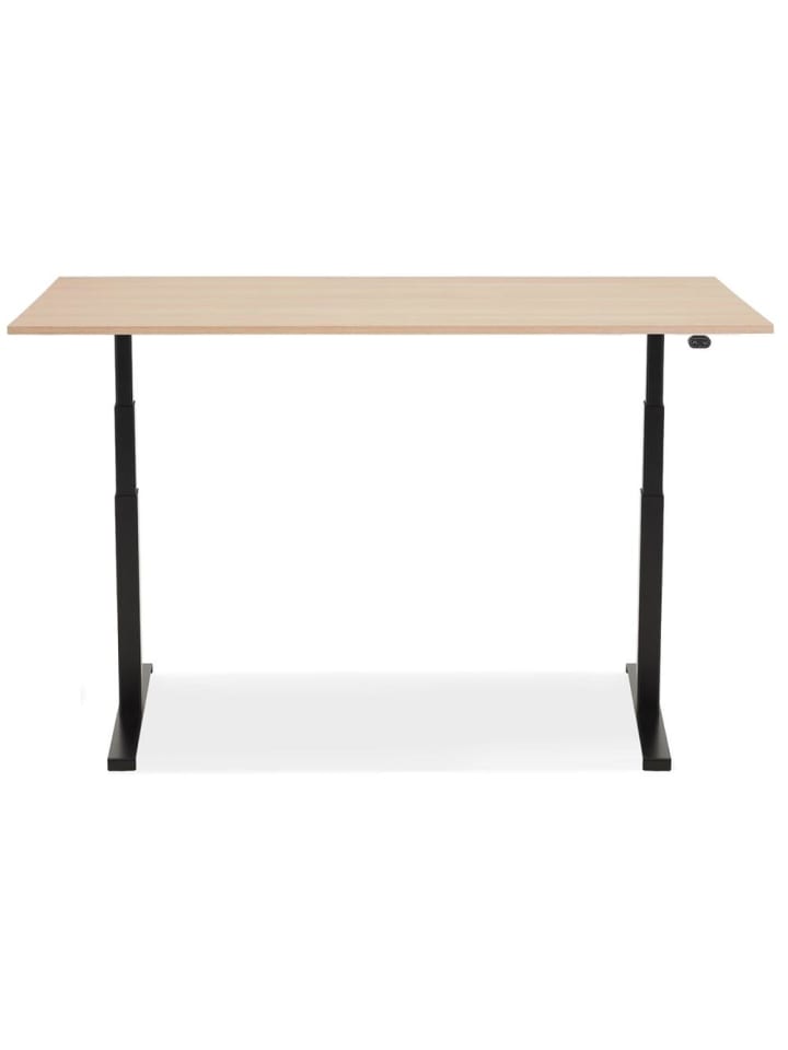 KADIMA DESIGN Schreibtisch 140x70 cm elektrisch höhenverstellbar in Beige-Schwarz günstig kaufen
