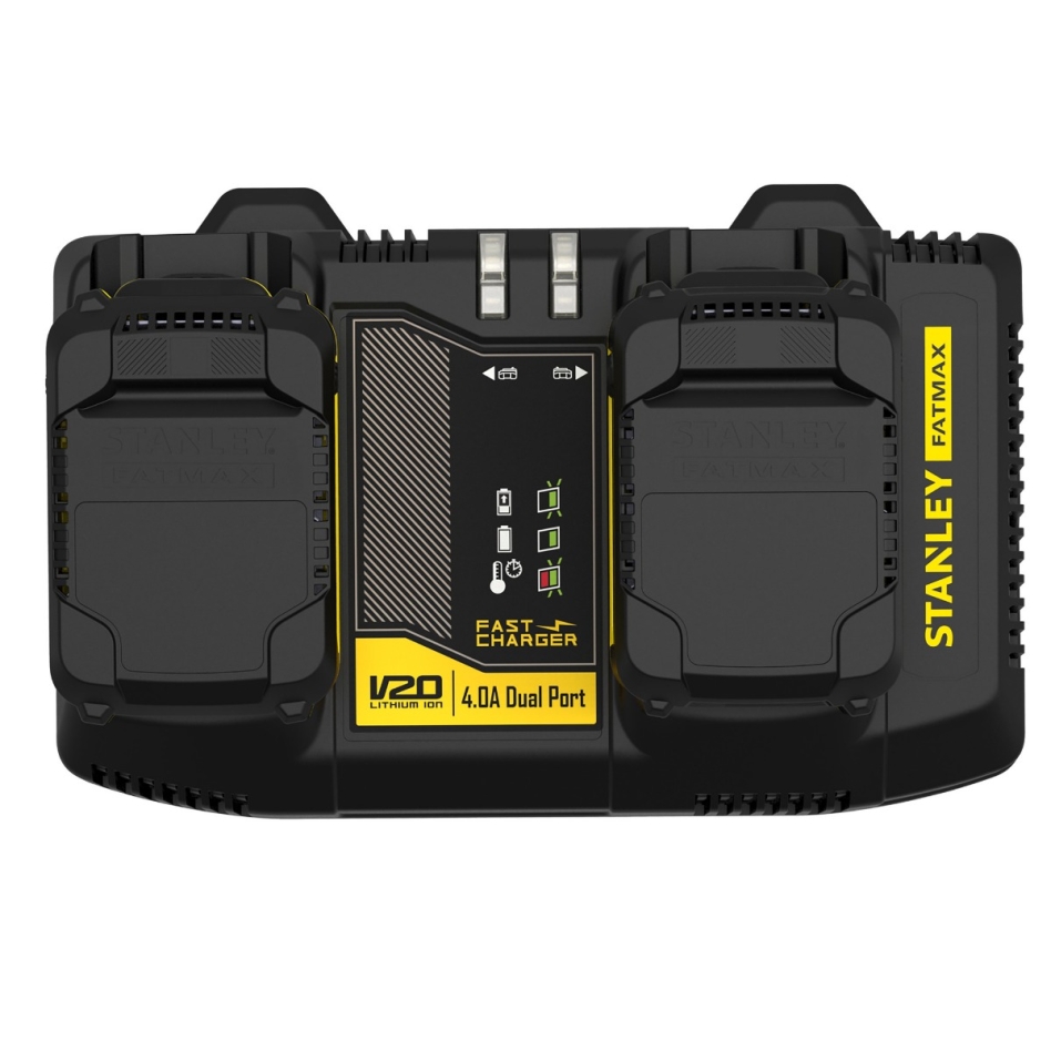 Carregador de bateria dupla Stanley SFMCB24 Fatmax V20 de 18 volts