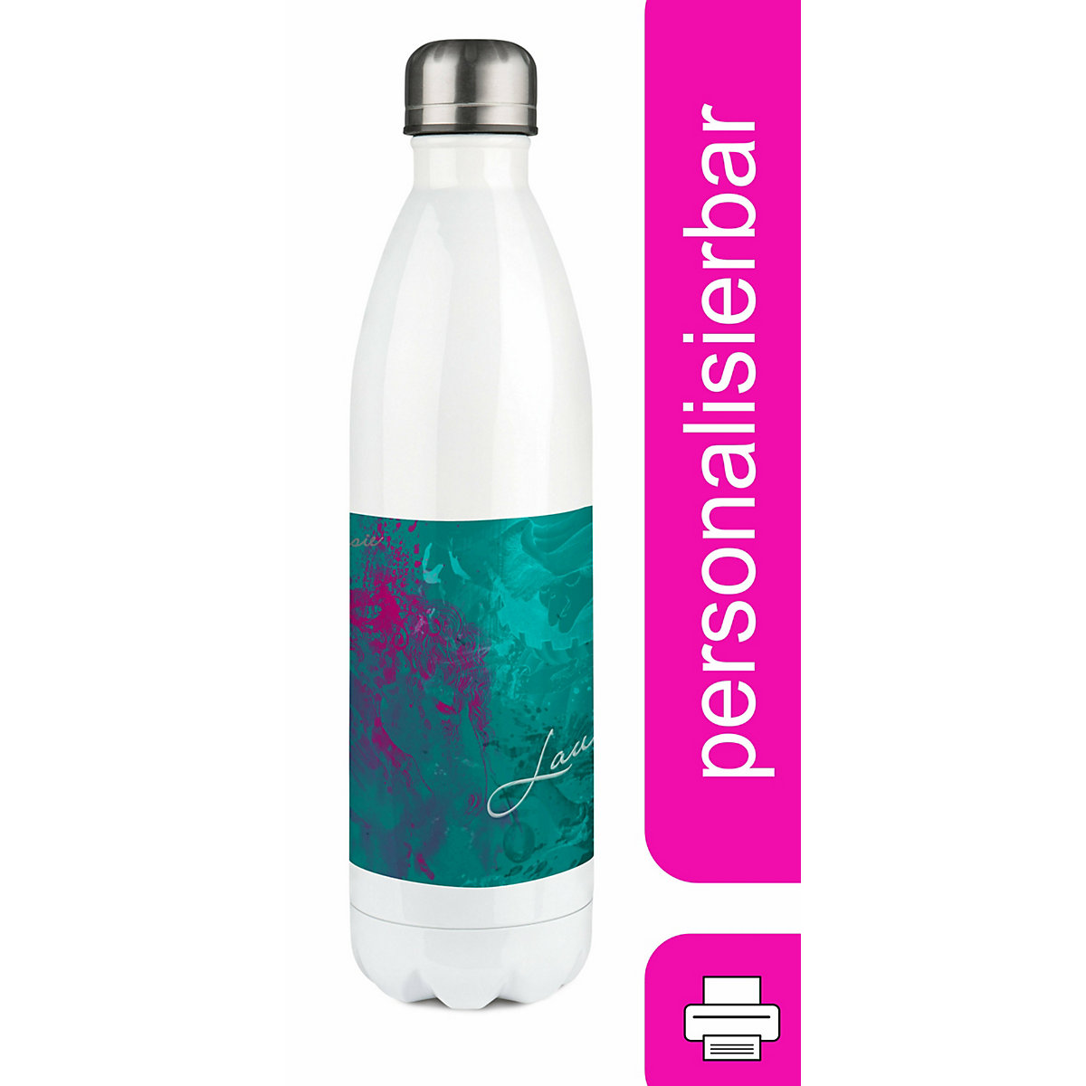 Edelstahl Kinder Thermoflasche / Trinkflasche bunt Traum Farbe petrol pink Spülmaschinenfest, Auslaufsicher, Bruchfest, Doppelwandig, Für Heißgetränke geeignet, Mit Deckel, Isoliert