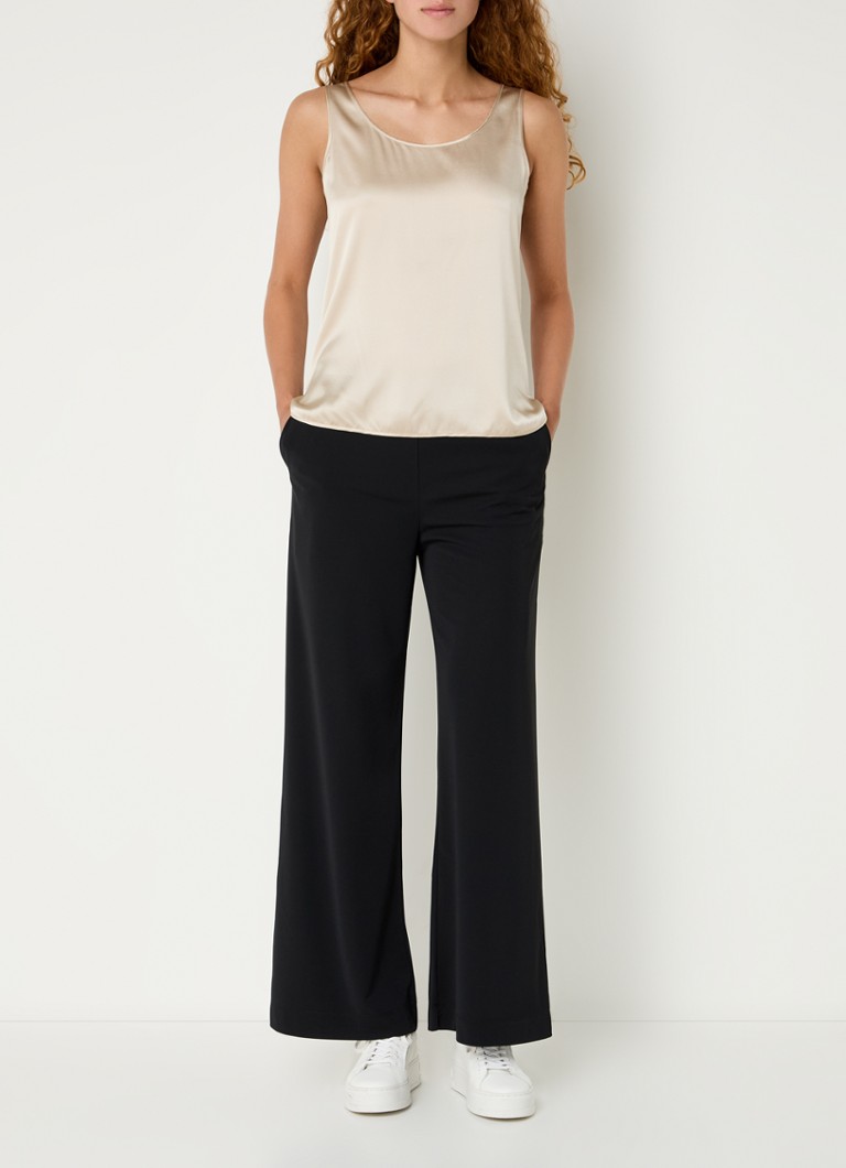 Τοπ MaxMara Pan από μείγμα μεταξιού με στρογγυλή λαιμόκοψη