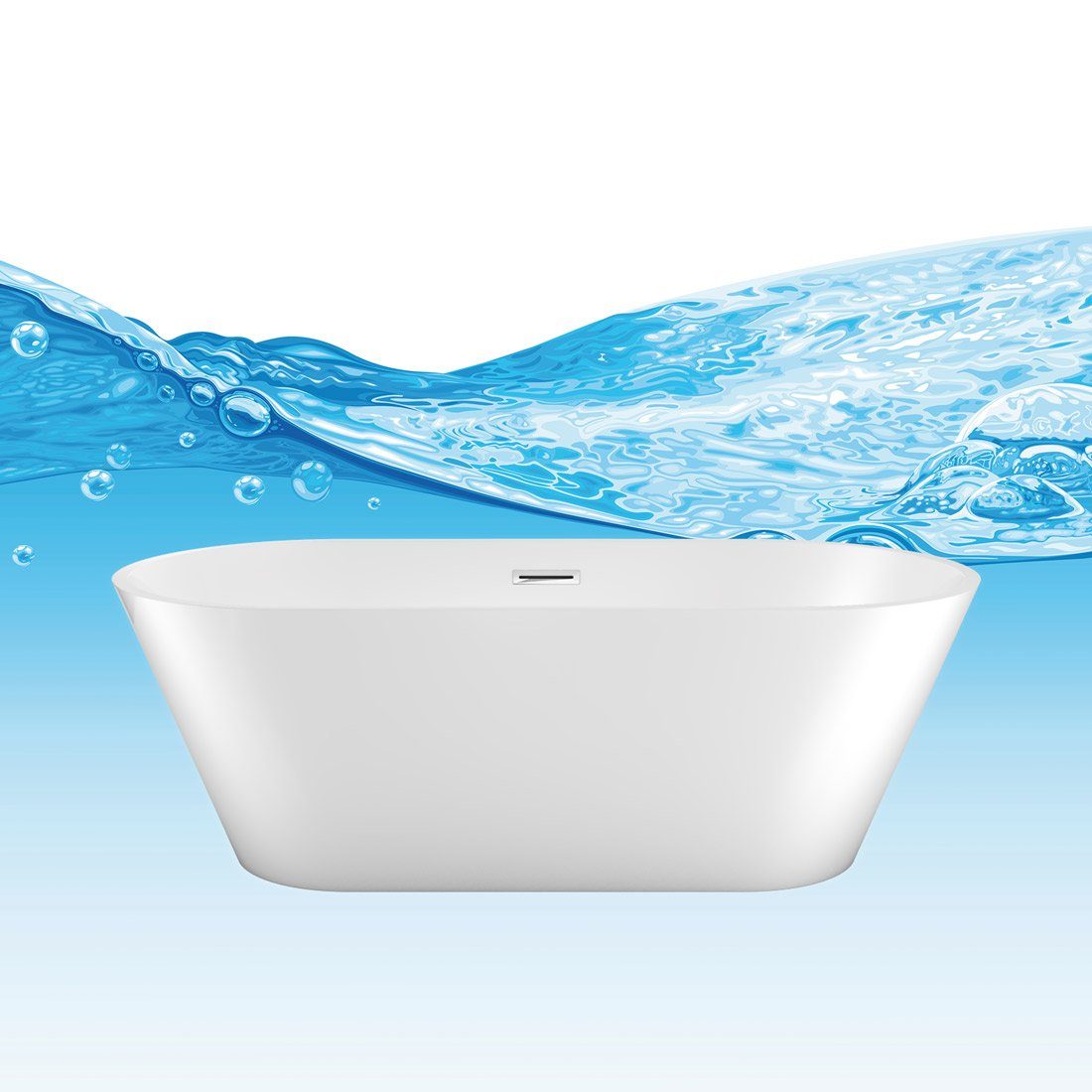 AcquaVapore Badewanne freistehende Badewanne Wanne Acryl F01 170x80cm
