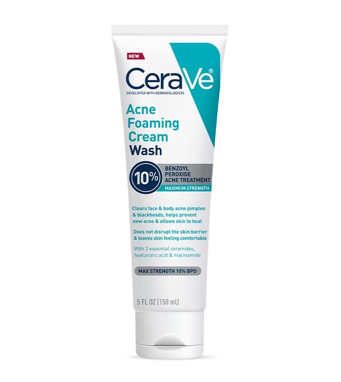Crème nettoyante moussante anti-acné à 10 % de peroxyde de benzoyle pour le visage et le corps