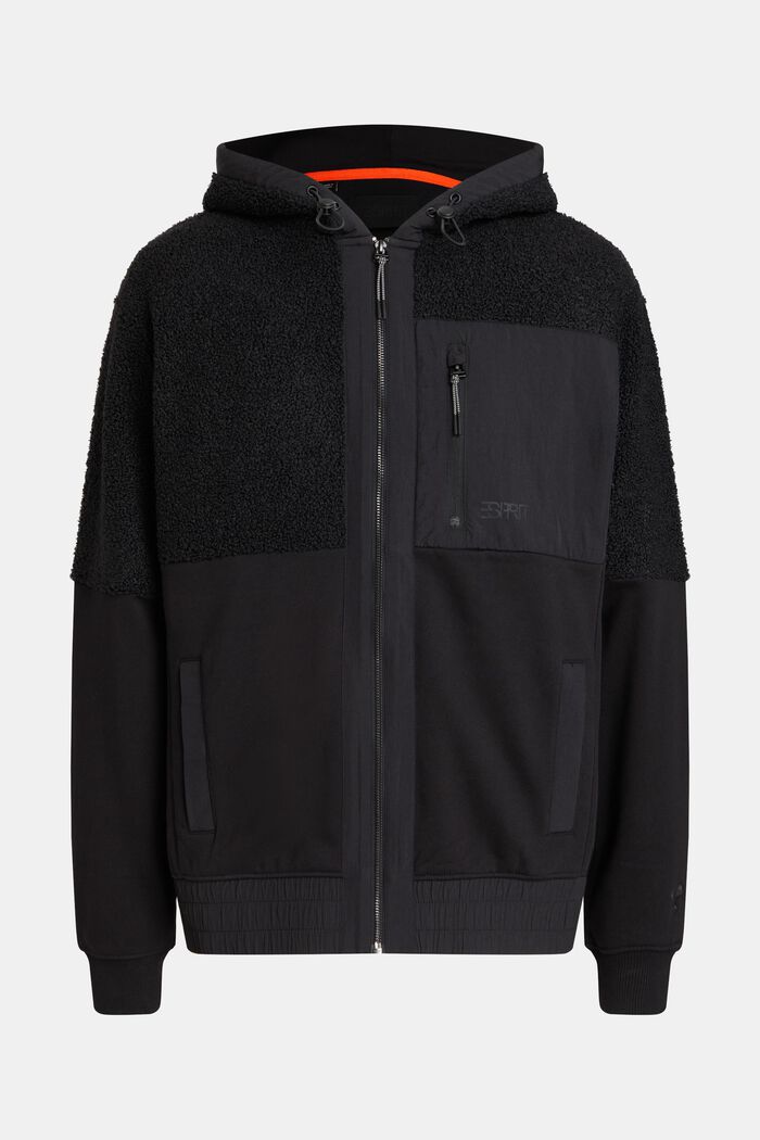 Zip-Hoodie aus Materialmix