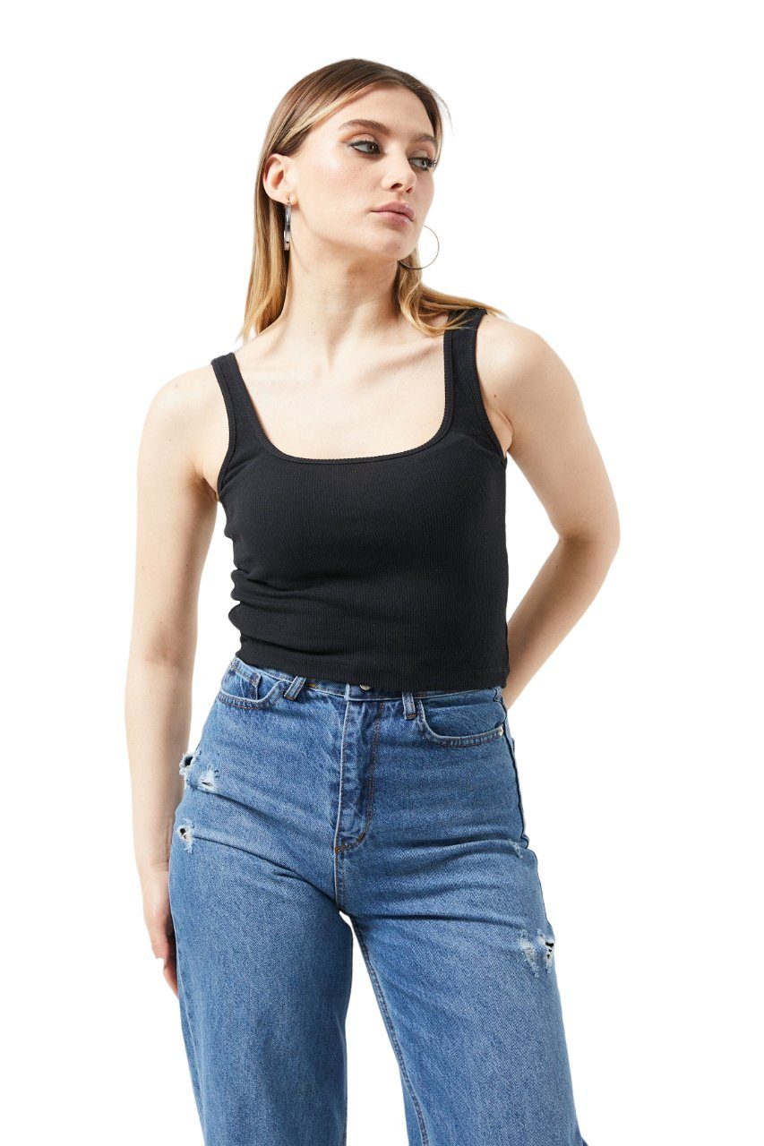 Selef Creation Ripptanktop Crop-Top Tanktop Ripptanktop %100 Baumwolle