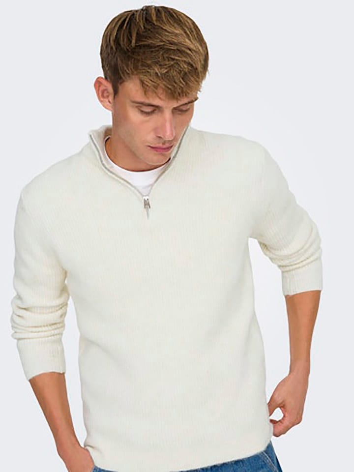 ONLY & SONS Pullover in Creme günstig kaufen