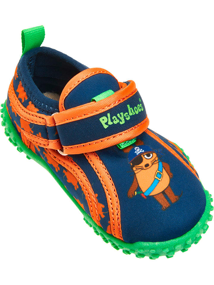 Playshoes Badeschuhe in Blau/ Orange günstig kaufen