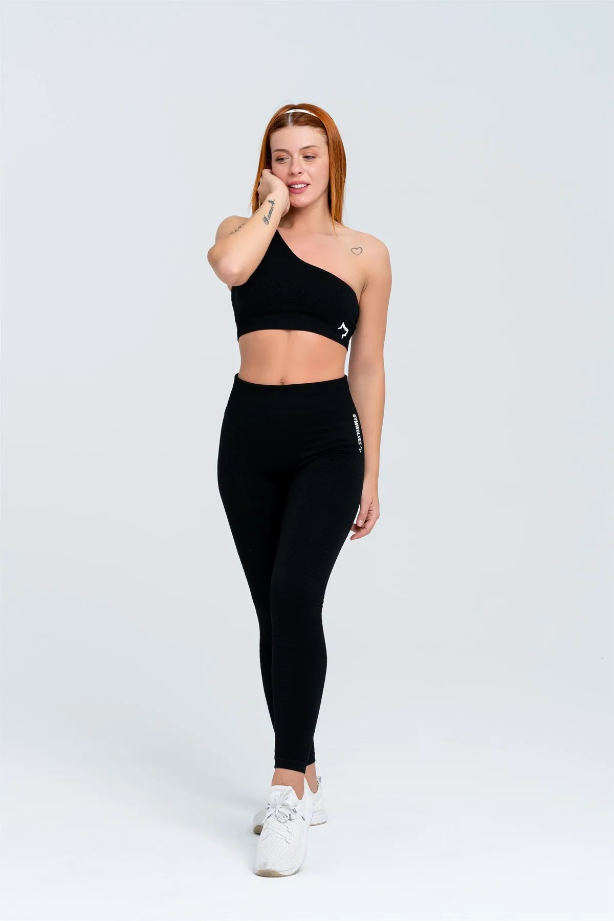 Gymwolves  Nahtlose Sportstrumpfhose | Schwarz | Nahtlose Leggings |