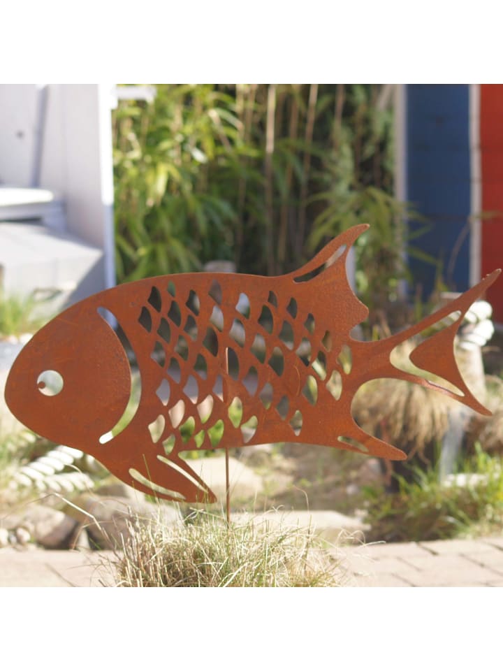 UNUS 3er Set Gartenstecker Rost Fische in Braun günstig kaufen onesize