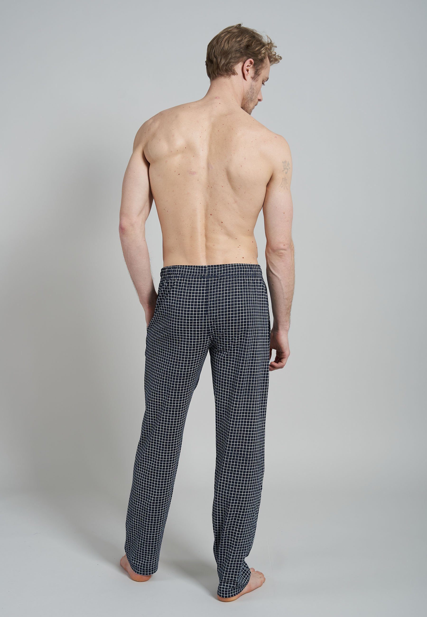 CECEBA Schlafhose CECEBA Herren Lange-Hose blau bedruckt (1-tlg)