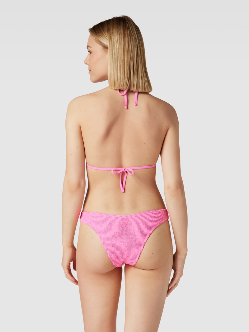 Bikini-Oberteil mit Label-Detail in neon pink