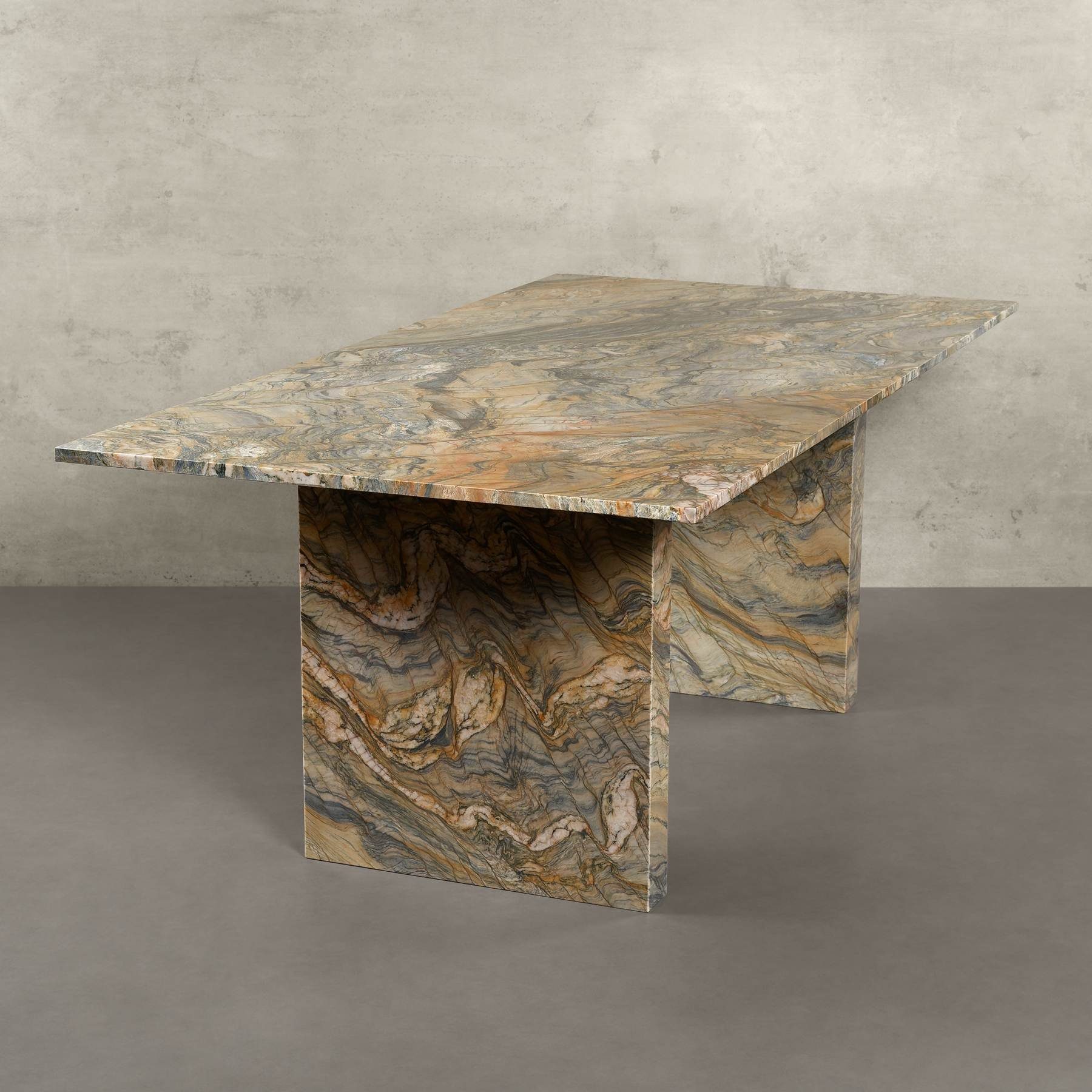 MAGNA Atelier Esstisch COMO mit ECHTEM MARMOR, Wohnzimmer Tisch eckig, Marmor Gestell, 200 x 100 x 75cm