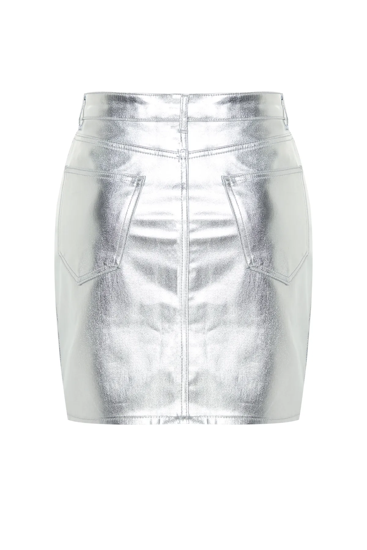 Trendyol Curve  Mini-Jeansrock in Silbermetallic TBBAW24AZ00049