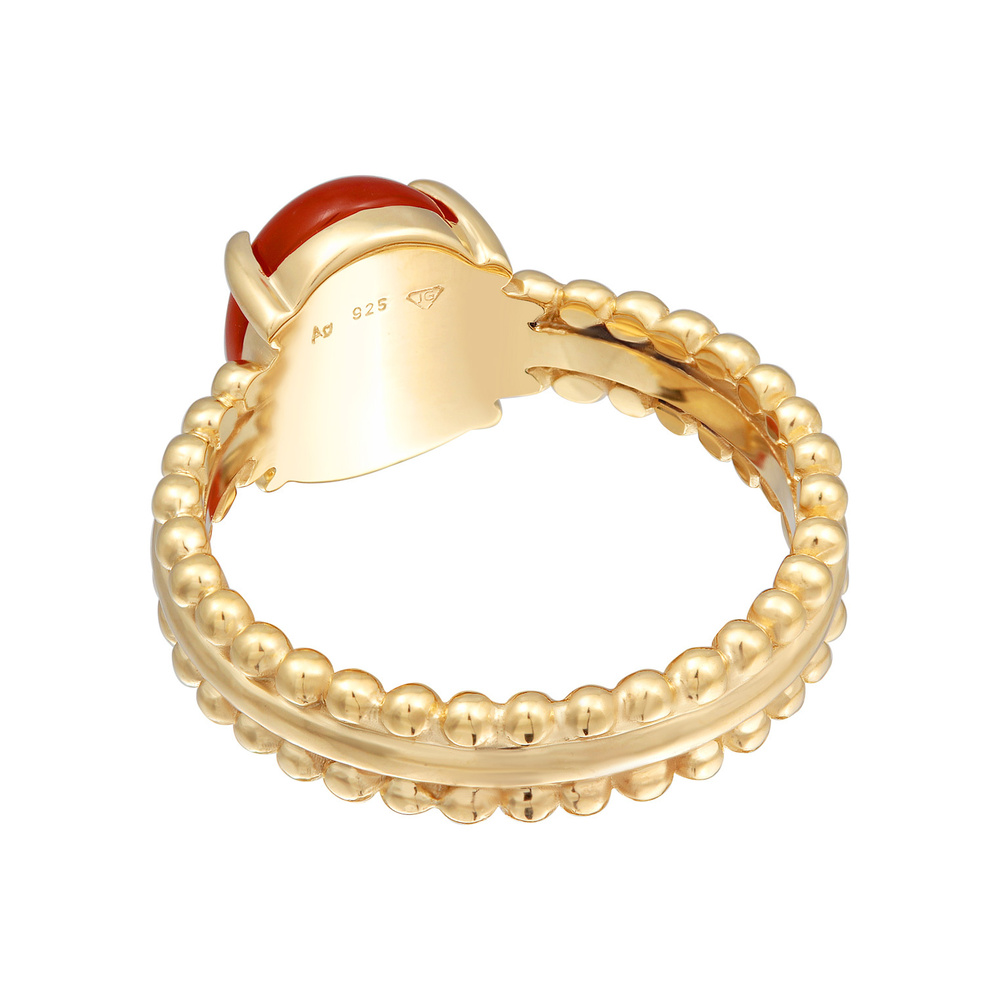 Elli PREMIUM Elli PREMIUM Bague Femmes Déclaration Twisted avec cornaline en argent sterling 9 Bague