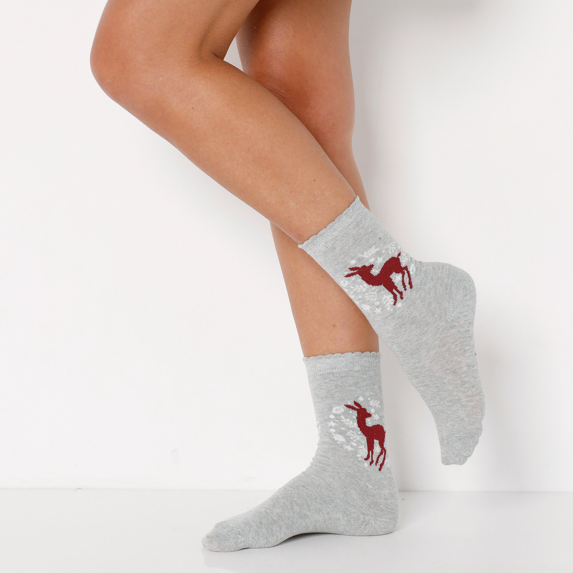 Chaussettes fantaisie motifs biches
