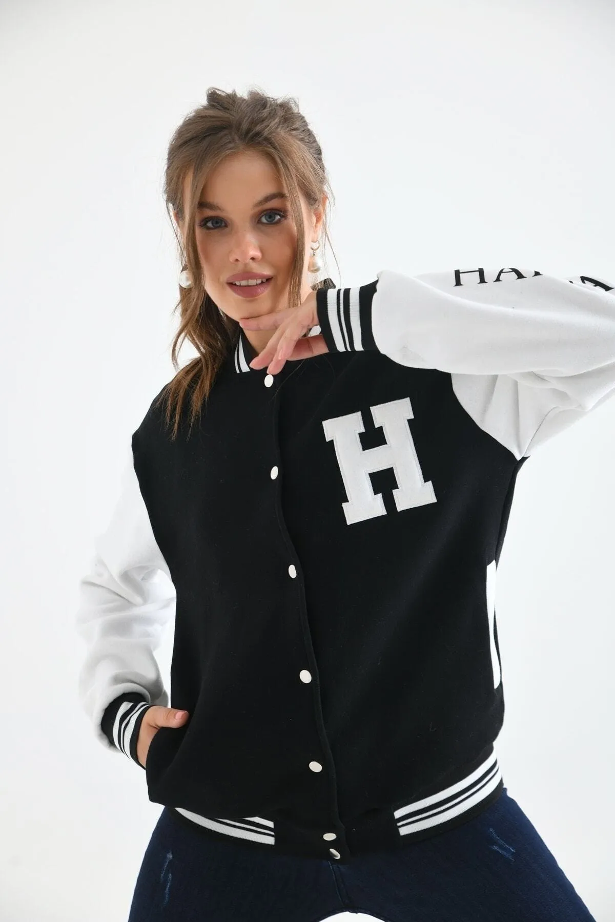 VOLT CLOTHİNG  Bestickte Collegejacke für Unisex
