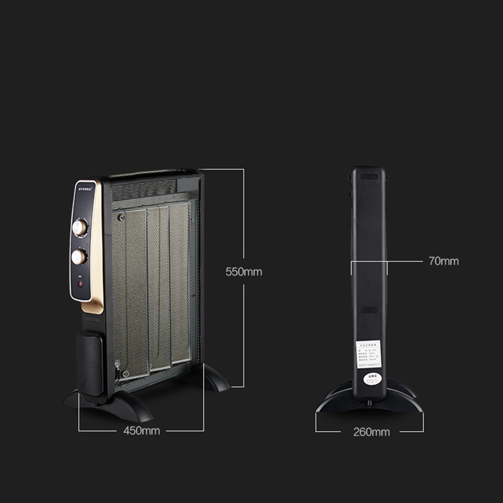 Fine Life Pro Heizgerät 2500W einstellbarer Thermostat, 2500 W, 3 Heizstufen,Sicher und energieeffizient