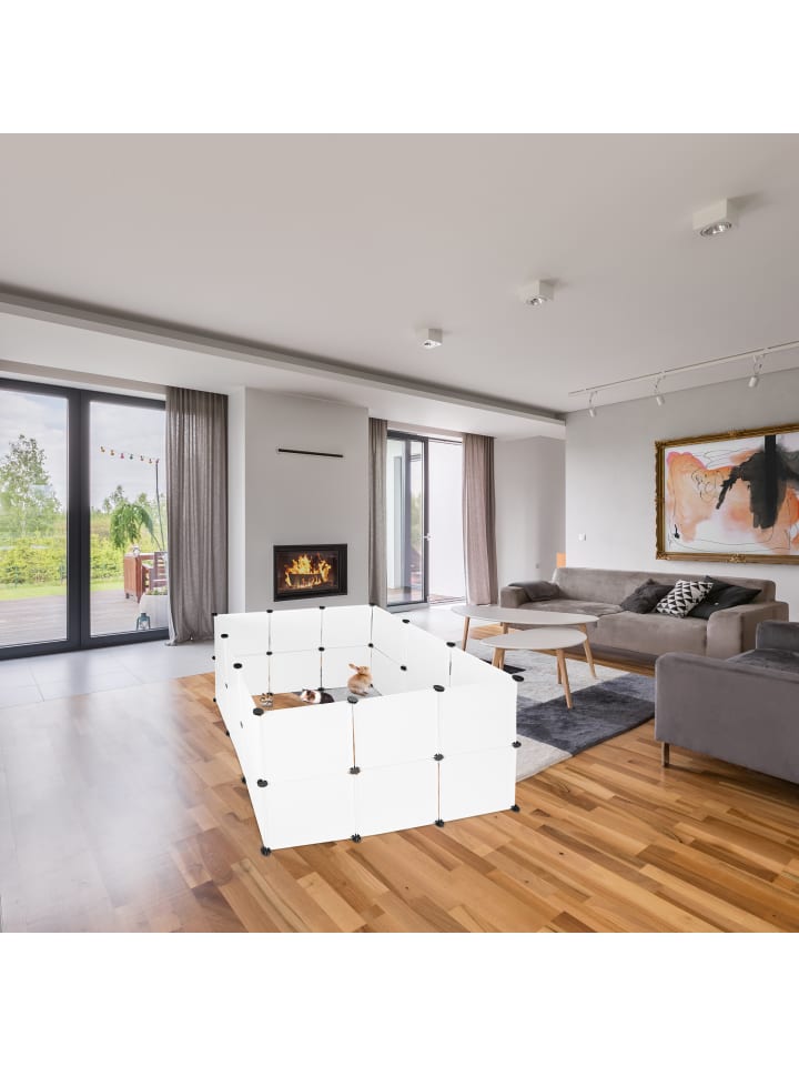 relaxdays Freilaufgehege in Weiß - (B)110 x (H)92 x (T)110 cm günstig kaufen onesize