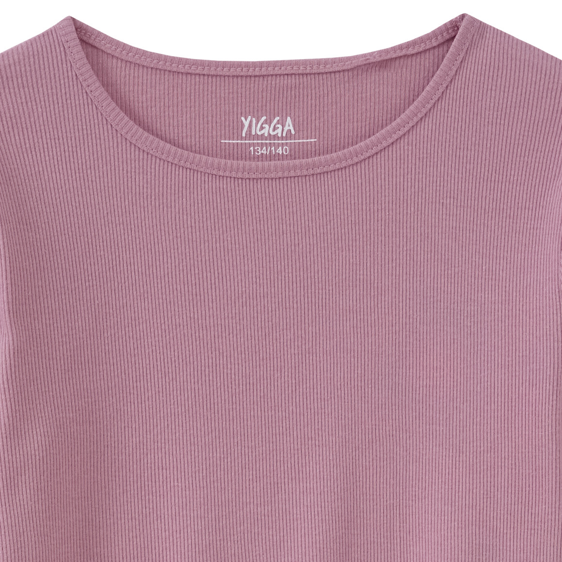 Mädchen Langarmshirt mit Rippstruktur