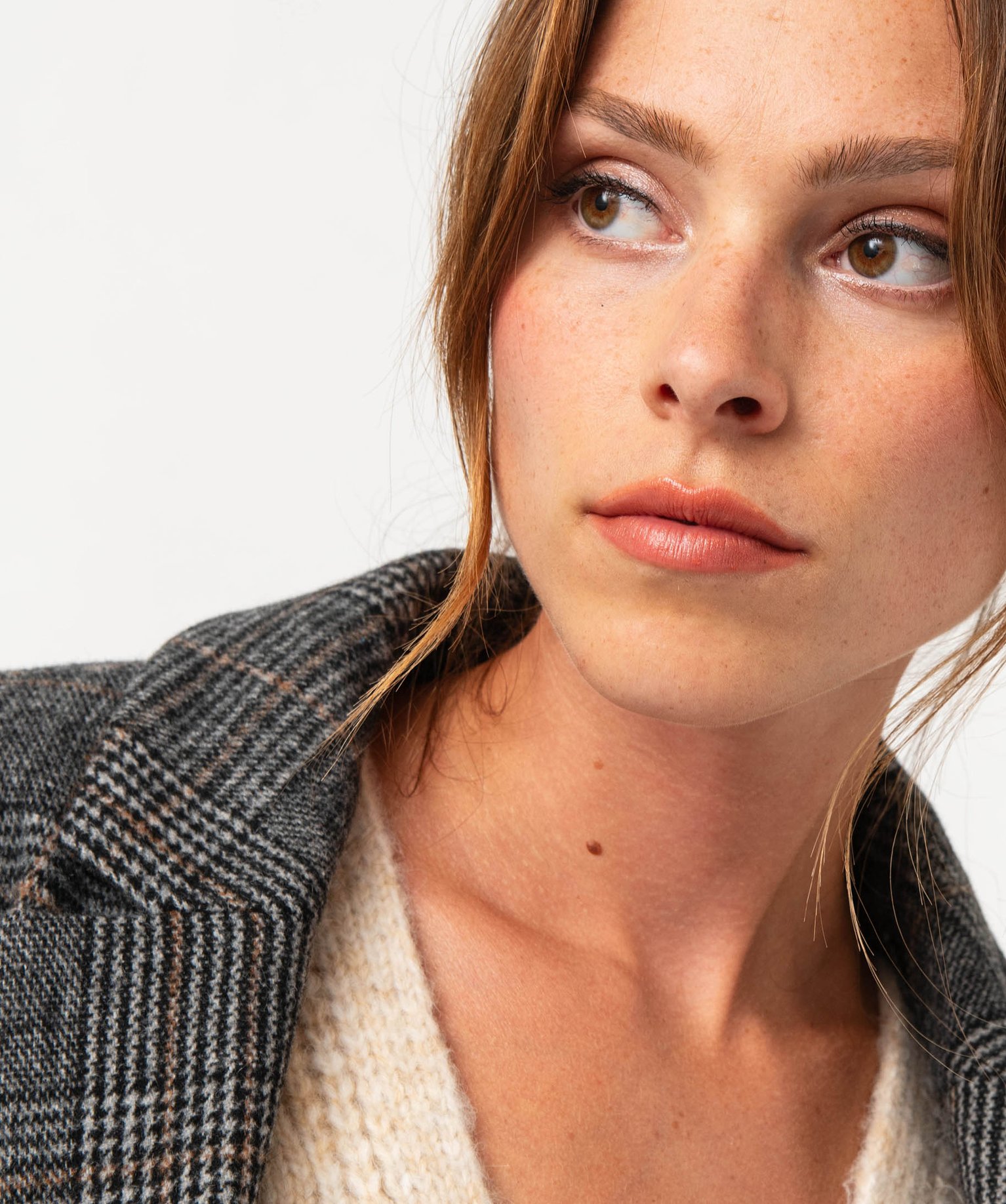 Manteau long droit à double boutonnage femme carreaux | GEMO