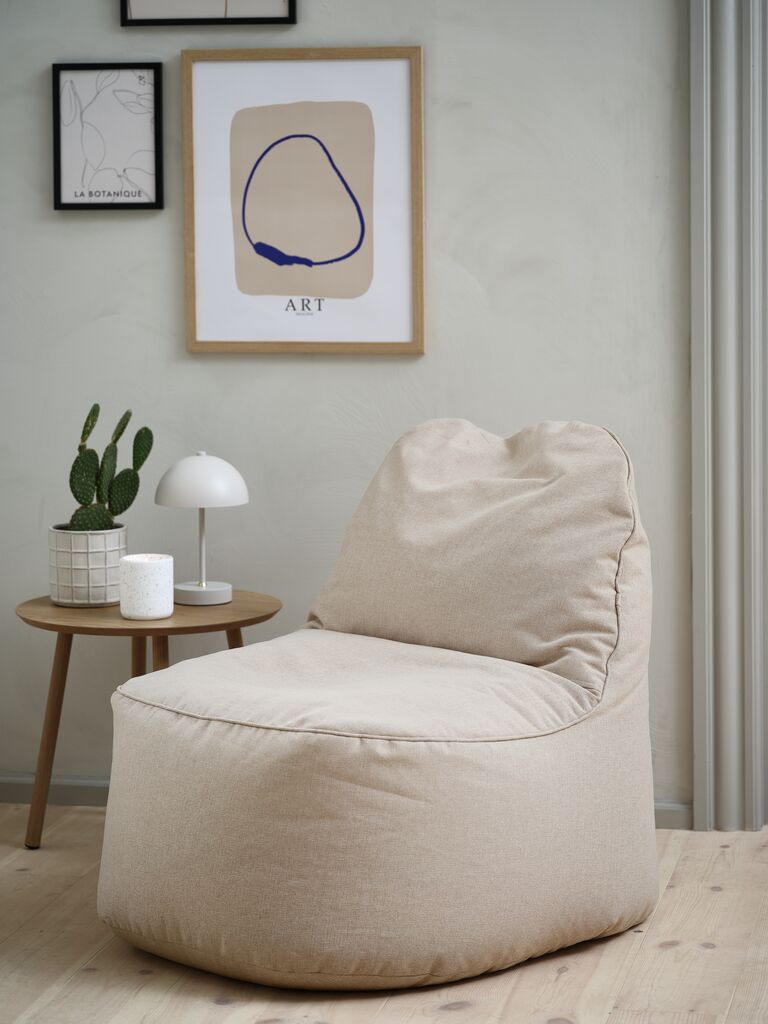 BANDHOLM Beanbag Stol BANDHOLM 75x100x90 beige stoff