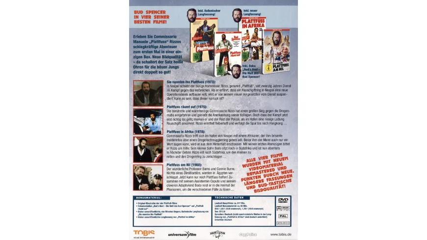 Bud Spencer - Die grosse Plattfuss-Box  [4 DVDs] (Remastered Version)