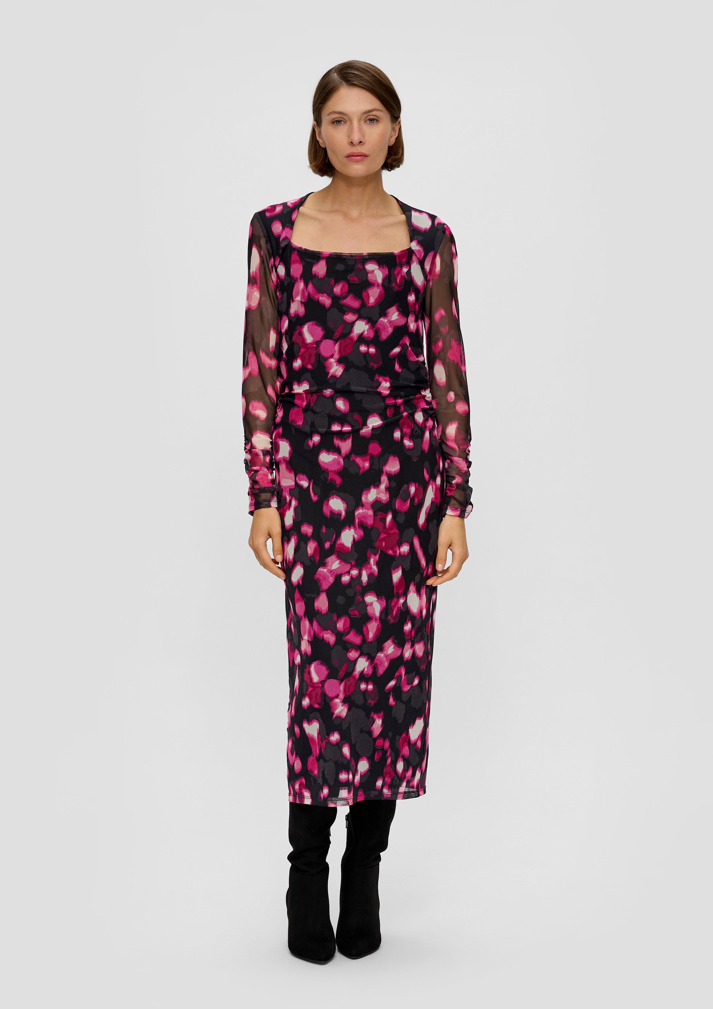 Mesh-Kleid mit Raffung  2138560-99A3