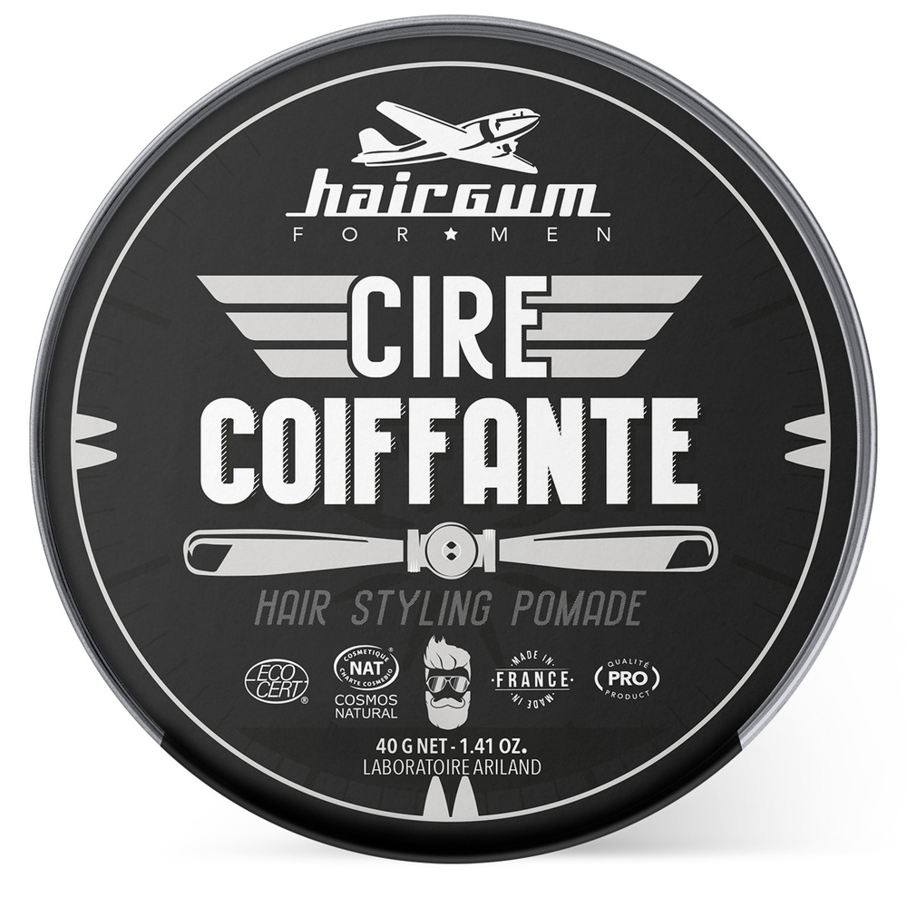 hairgum Cire Coiffante cheveux, barbe et moustac he Cosmos Nat Produit Coiffant
