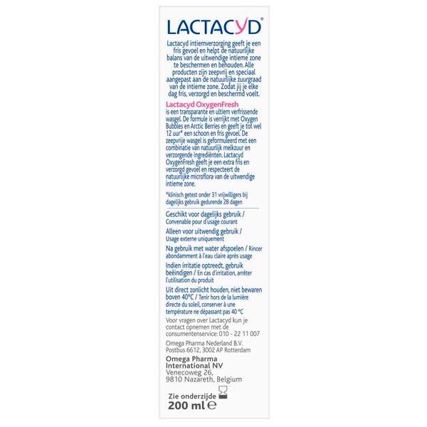 Lactacyd Oxygen Fresh umývací gél 200ml - Intímna starostlivosť