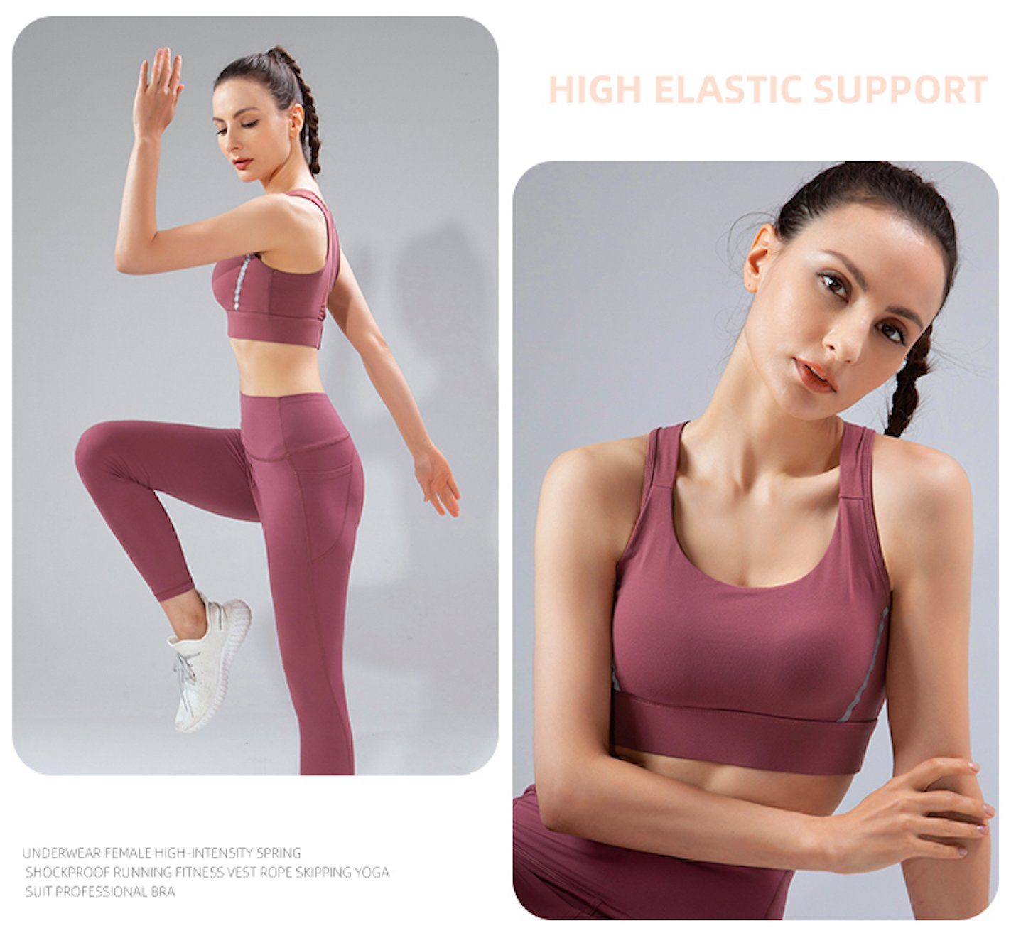 SWINTAGER Sporttop Aktivwear/ Training Crop Top mit Racerback und Mesh / Sport BH starker Halt