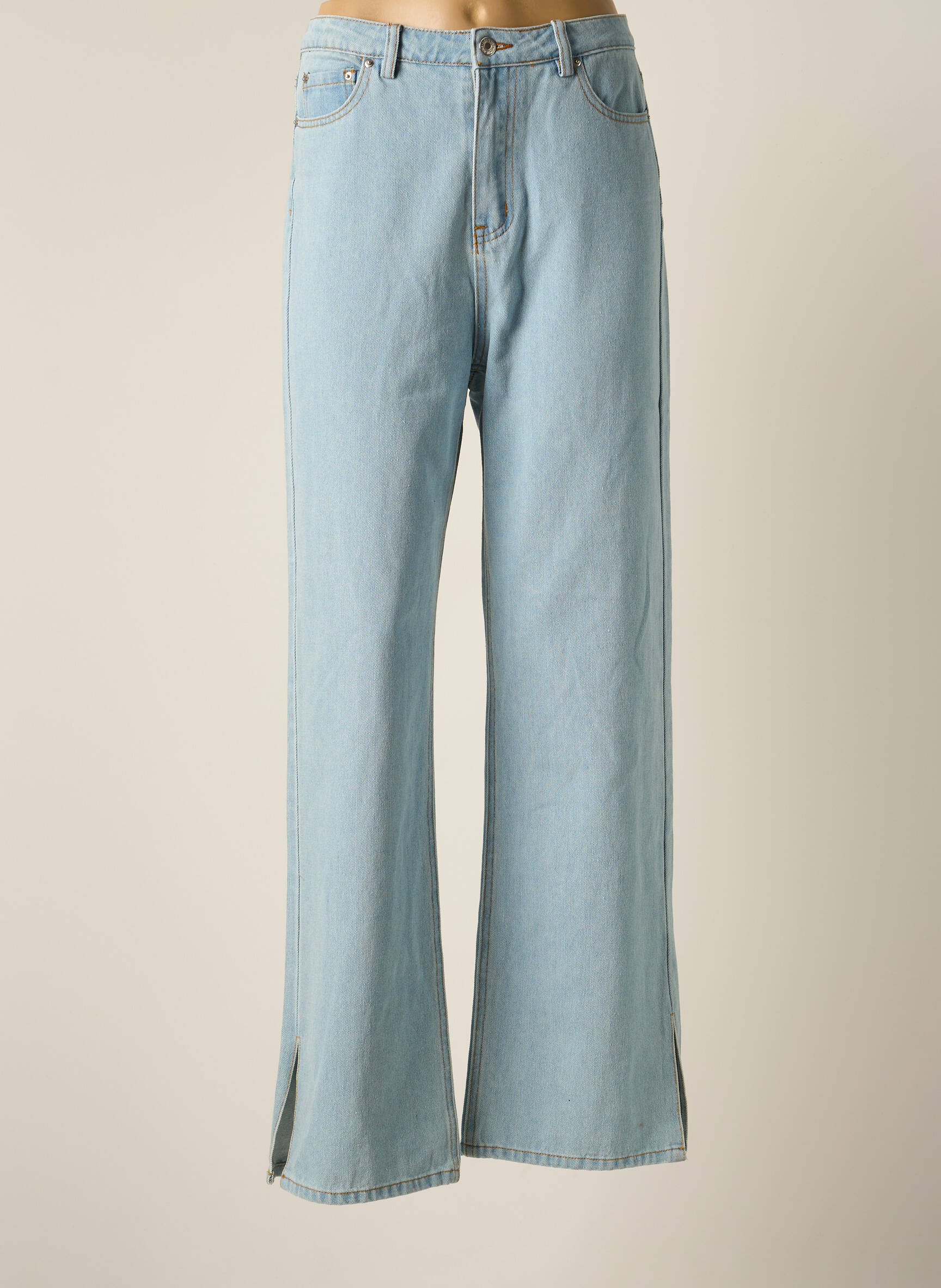 Laagam Jeans Coupe Large Femme couleur bleu