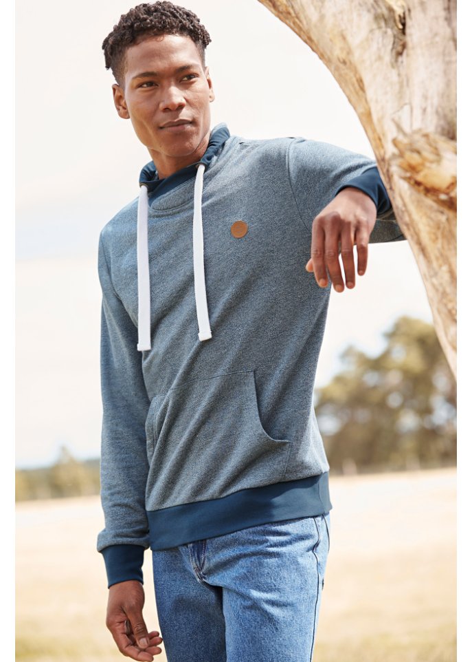 Sweatshirt mit recyceltem Polyester und Schalkragen