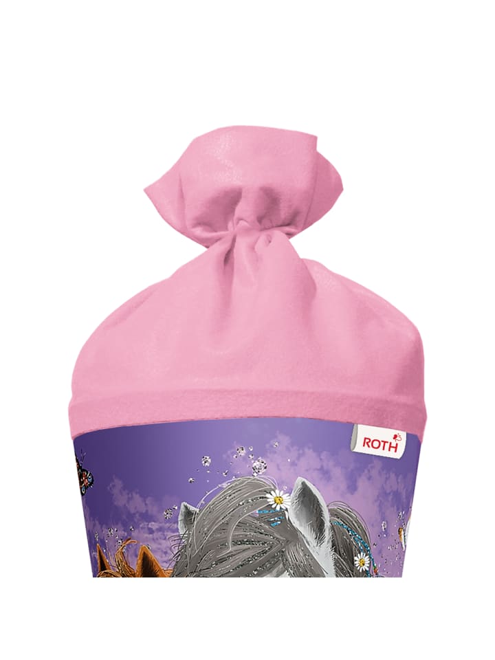 ROTH Schultüte groß Blumenpferde 70 cm, Glitter in Lila günstig kaufen onesize