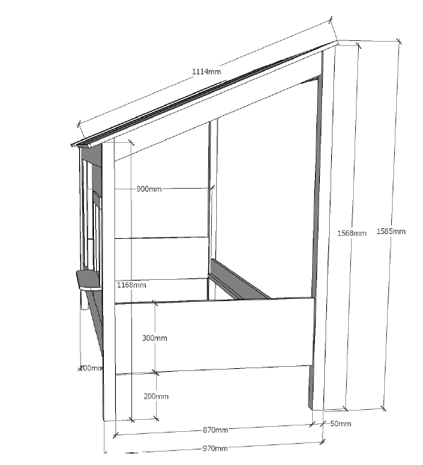VIPACK Baumhaus Bett 90 x 200 cm Liegefläche