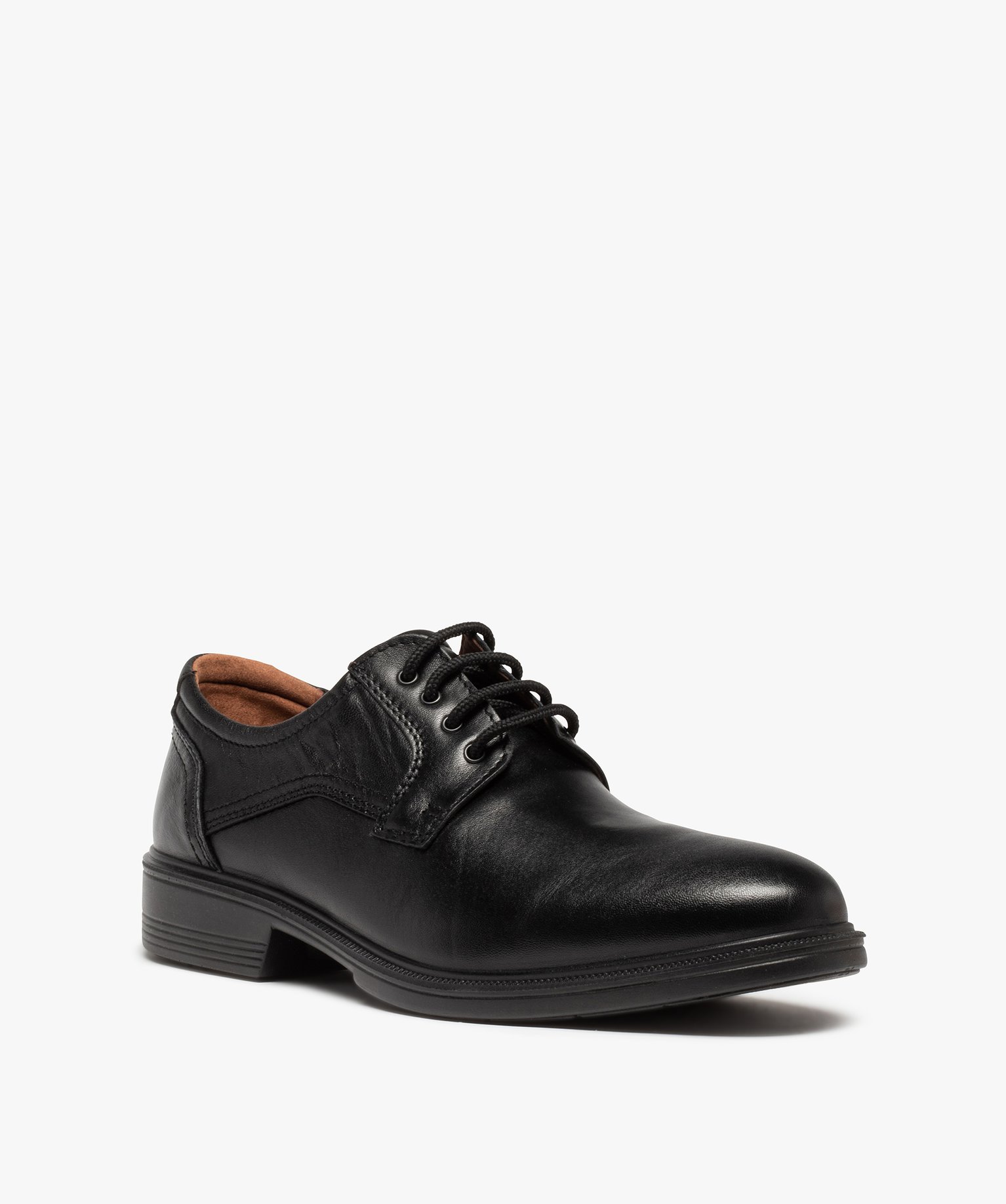 Derbies homme confort unis à semelle amortissante noir | GEMO