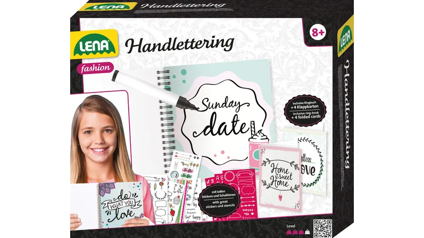 Lena - Handlettering, groß, Faltschachtel