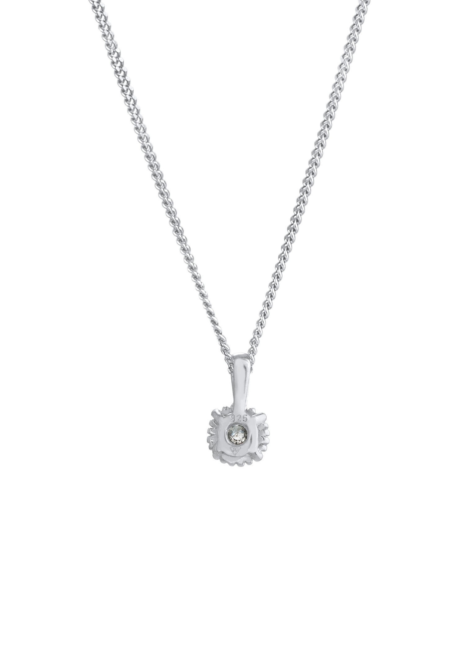 Elli DIAMONDS Solitaire-anheng for kvinner, salt- og pepperslipt med diamanter (0,11 ct.) i 925 sterlingsølv